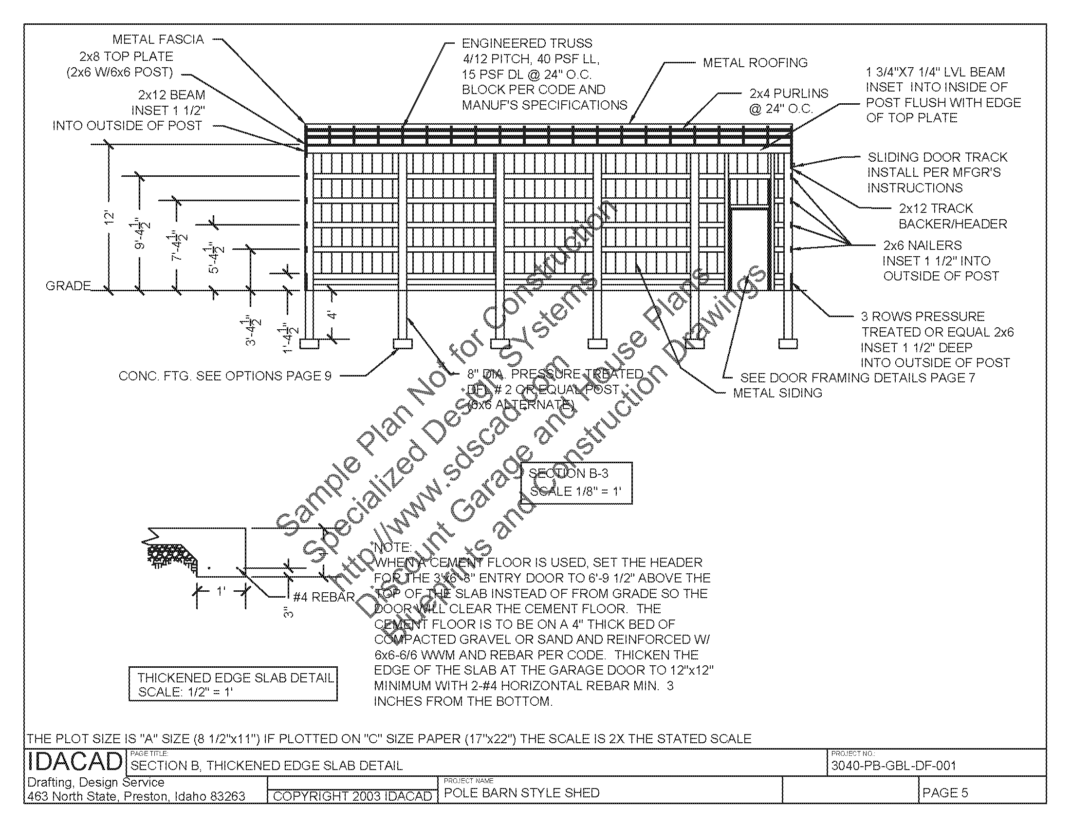 Pole Barn Construction Plans How to Build DIY Blueprints 