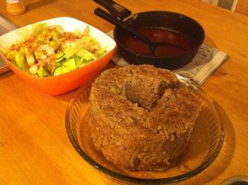 シフォンケーキ型でミートローフ