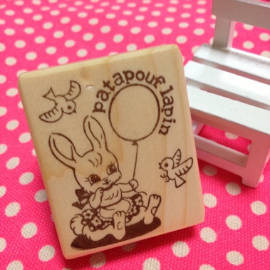 風船うさぎの消しゴムはんこ