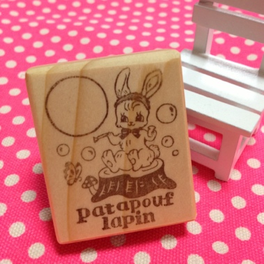 シャボン玉うさぎの消しゴムはんこ
