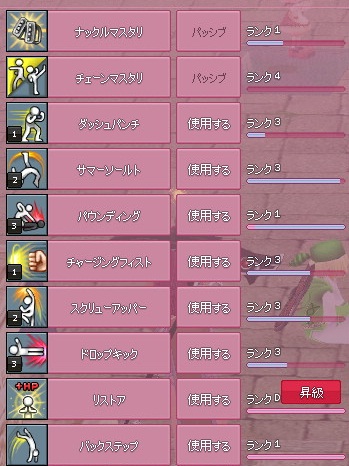 格闘術ランク
