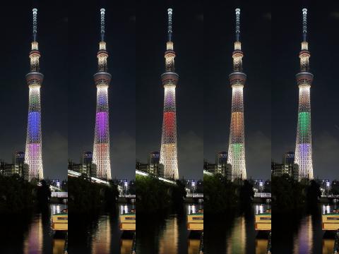 東京スカイツリー　2020年　オリンピック　招致　ライトアップ