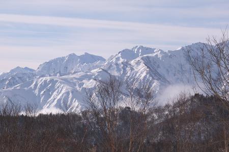 早大小屋付近(標高1750m)からの鹿島槍ヶ岳、五竜岳 -121202(日).