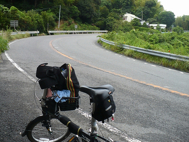 峠の途中で休憩