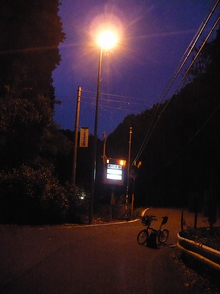 真っ暗な林道