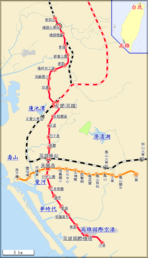 台湾高雄市の観光 旅行 グルメ 生活情報 台湾高雄市全体マップ