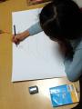 2012xmasアドベントカレンダー 娘絵描き中