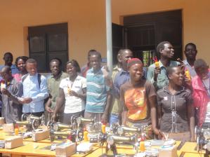 Joyful students with some of the tools