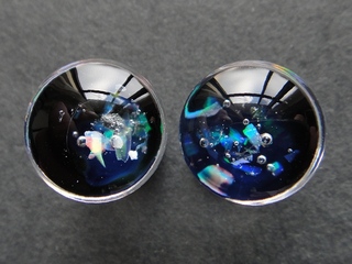 CLOVER GLASS ガラスとオパールのプラグ(000ゲージ)