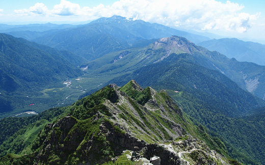 西穂高岳より望む
