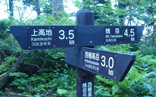 焼岳への標識