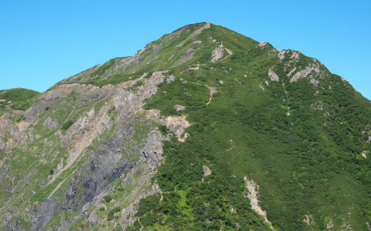 兎岳への斜面