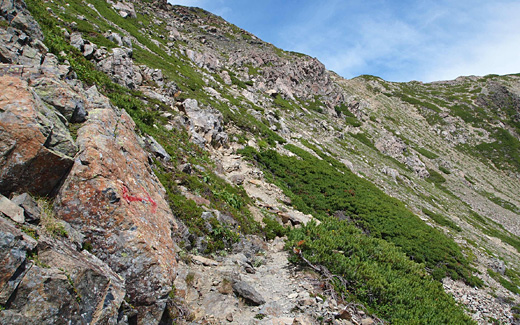 荒川中岳への最後の登り
