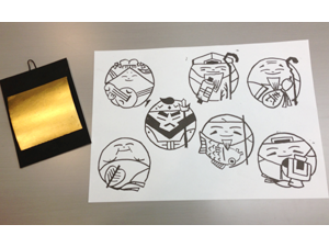 金箔シールと下絵サンプル 金箔シールと下絵サンプル