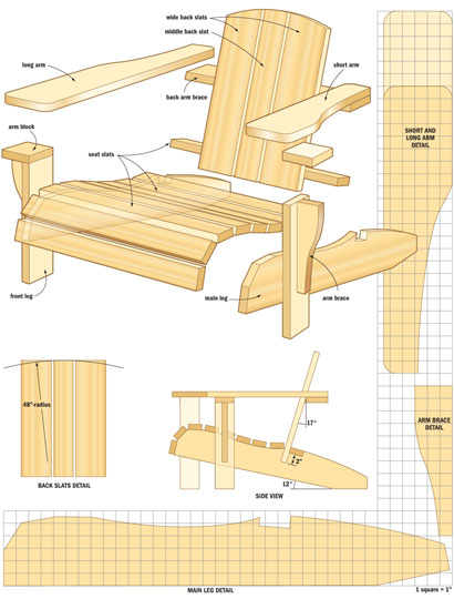 Wood - Cedar Adirondack Chair Plans How To build an Easy DIY 