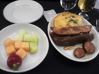アメリカン航空の朝食